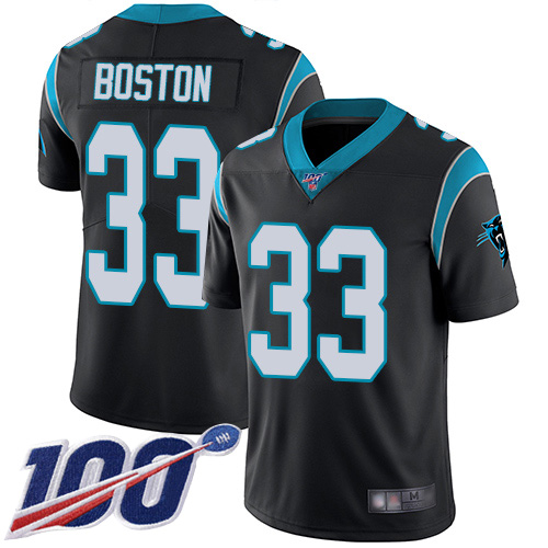 Carolina Panthers Limited Black Youth Tre Boston Home Jersey NFL Football #33 100th Season Vapor Untouchable